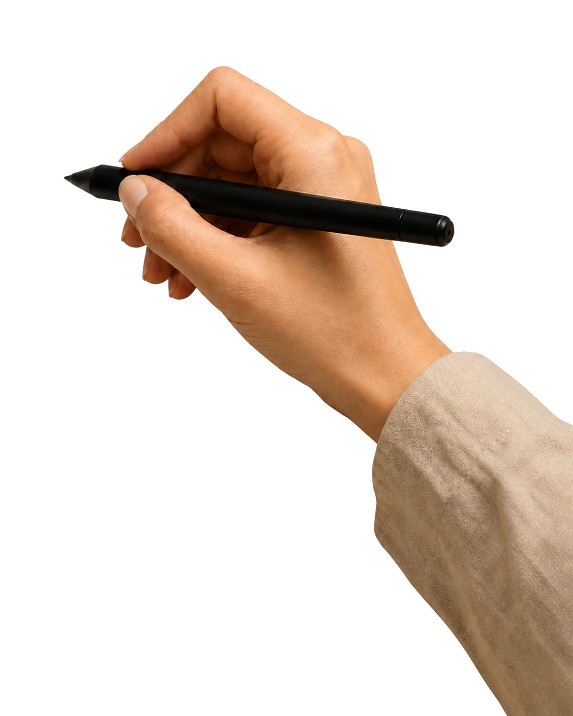 Hand die met een tekenpen de kat opbouwt